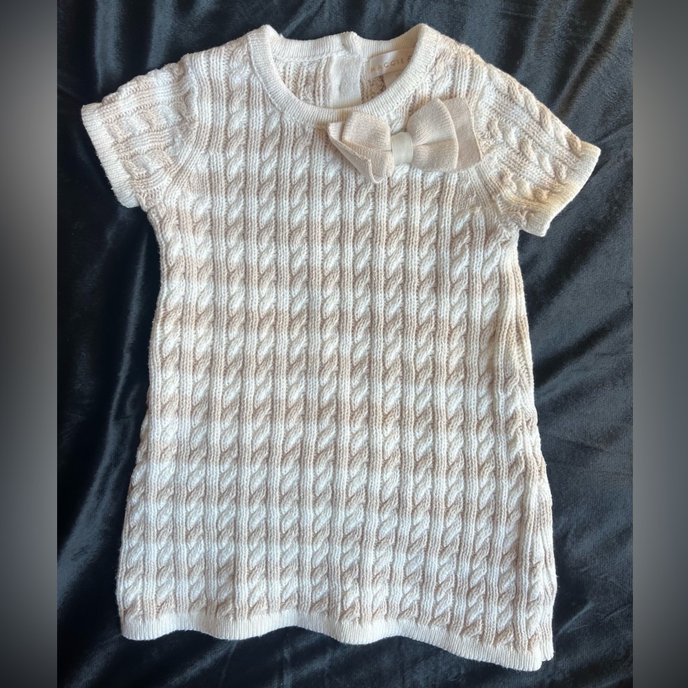 Maggie & Zoe Striped Sweater Dress with Bow
